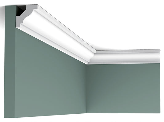 Orac Decor C230 Cornice Soffitto Parete Purotouch® Poliuretano Ad Alta Densità Bianco Resistente Agli Urti Calore Facile Da Installare Verniciabile Pretrattata Primer Acrilico Impermeabile Per Interno ed Esterno Ambienti Umidi Misura 200x2,9x2,9 cm
