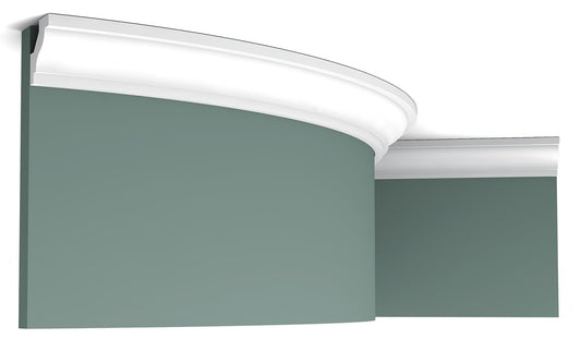 Orac Decor C230F Cornice Soffitto Parete Poliuretano Flessibile Curvatura Bianco Resistente Agli Urti Calore Termiti Acqua Facile Da Installare Verniciabile Pretrattata Primer Acrilico Impermeabile Interno Esterno Ambienti Umidi Misura 200x2,9x2,9 cm