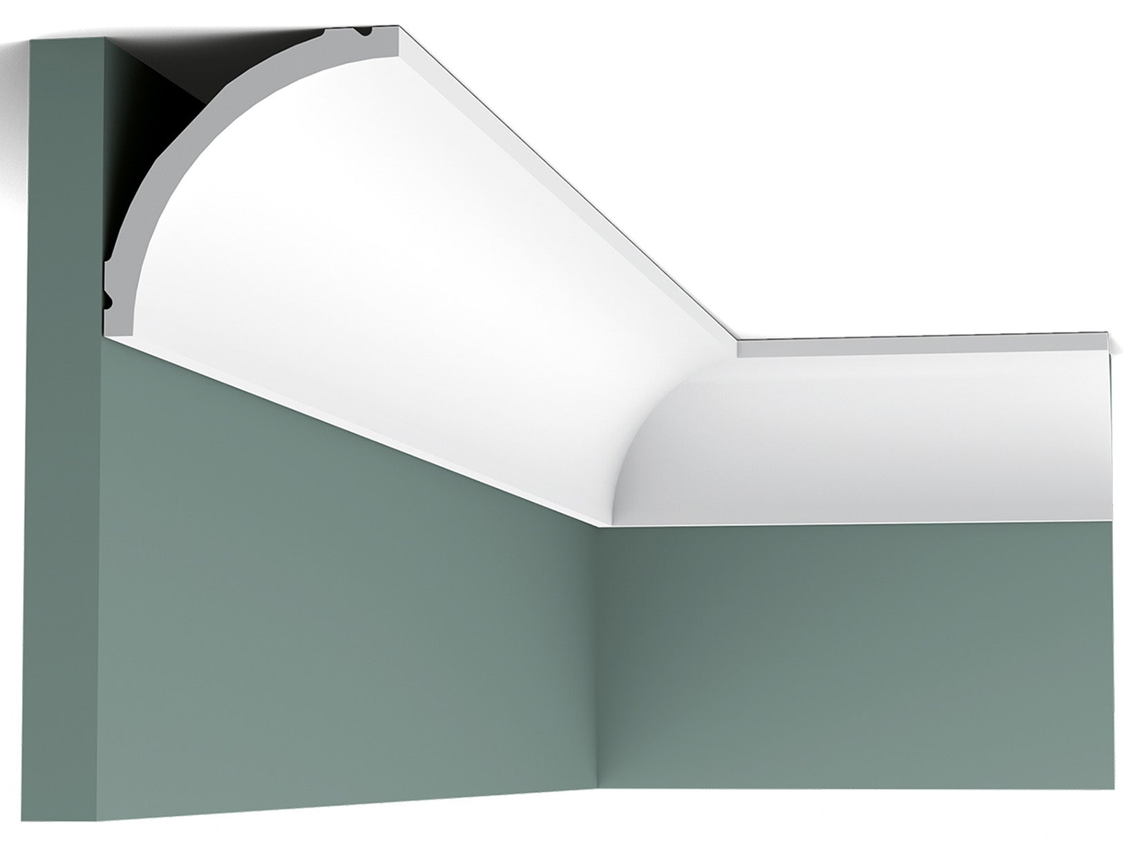 Orac Decor C240 Cornice Soffitto Parete Purotouch® Poliuretano Ad Alta Densità Bianco Resistente Agli Urti Calore Acqua Facile Da Installare Verniciabile Pretrattata Primer Acrilico Impermeabile Per Interno ed Esterno Ambienti Umidi Misura 200x8x8 cm