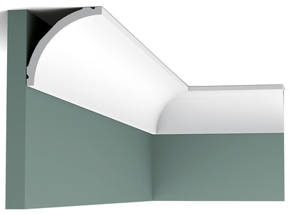 Orac Decor C240 Cornice Soffitto Parete Purotouch® Poliuretano Ad Alta Densità Bianco Resistente Agli Urti Calore Acqua Facile Da Installare Verniciabile Pretrattata Primer Acrilico Impermeabile Per Interno ed Esterno Ambienti Umidi Misura 200x8x8 cm