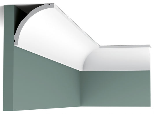 Orac Decor C240 Cornice Soffitto Parete Purotouch® Poliuretano Ad Alta Densità Bianco Resistente Agli Urti Calore Acqua Facile Da Installare Verniciabile Pretrattata Primer Acrilico Impermeabile Per Interno ed Esterno Ambienti Umidi Misura 200x8x8 cm