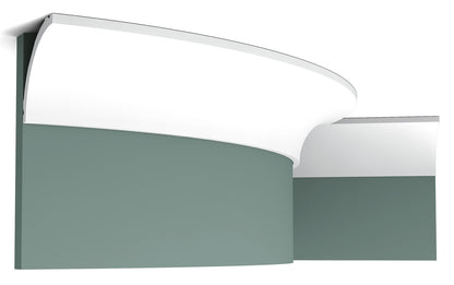 Orac Decor C240F Cornice Soffitto Parete Poliuretano Flessibile Curvabile Bianco Resistente Agli Urti Calore Termiti Acqua Facile Da Installare Verniciabile Pretrattata Primer Acrilico Impermeabile Interno Esterno Ambienti Umidi Misura 200x8x8 cm