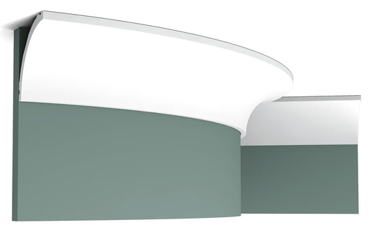 Orac Decor C240F Cornice Soffitto Parete Poliuretano Flessibile Curvabile Bianco Resistente Agli Urti Calore Termiti Acqua Facile Da Installare Verniciabile Pretrattata Primer Acrilico Impermeabile Interno Esterno Ambienti Umidi Misura 200x8x8 cm