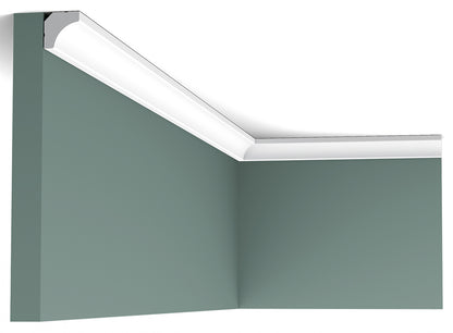 Orac Decor C250 Cornice Soffitto Parete Purotouch® Poliuretano Ad Alta Densità Bianco Resistente Agli Urti Calore Acqua Facile Da Installare Verniciabile Pretrattata Primer Acrilico Impermeabile Per Interno ed Esterno Ambienti Umidi Misura 200x1,6x1,6 cm