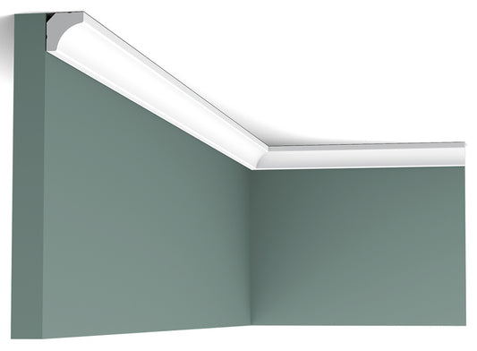 Orac Decor C250 Cornice Soffitto Parete Purotouch® Poliuretano Ad Alta Densità Bianco Resistente Agli Urti Calore Acqua Facile Da Installare Verniciabile Pretrattata Primer Acrilico Impermeabile Per Interno ed Esterno Ambienti Umidi Misura 200x1,6x1,6 cm