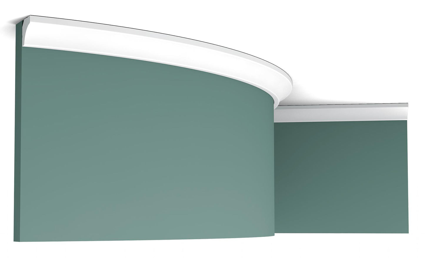 Orac Decor C250F Cornice Soffitto Parete Poliuretano Flessibile Curvabile Bianco Resistente Agli Urti Calore Termiti Acqua Facile Da Installare Verniciabile Pretrattata Primer Acrilico Impermeabile Interno Esterno Ambienti Umidi Misura 200x1,6x1,6 cm