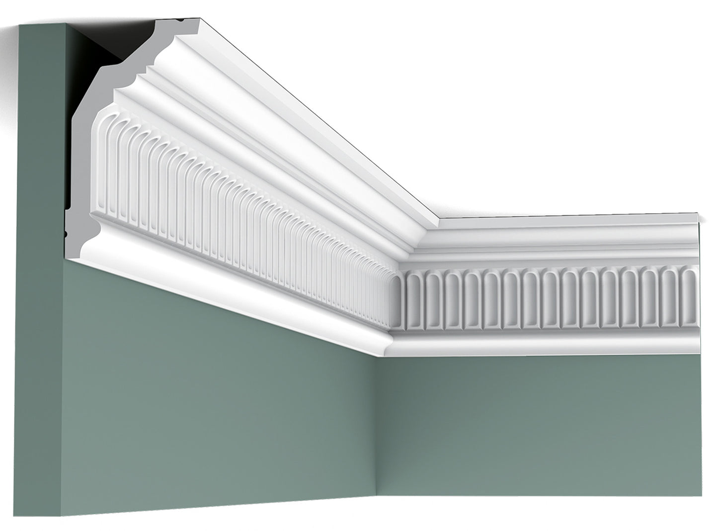 Orac Decor C304 Cornice Soffitto Parete Purotouch® Poliuretano Ad Alta Densità Bianco Resistente Agli Urti Calore Acqua Facile Da Installare Verniciabile Pretrattata Primer Acrilico Impermeabile Per Interno ed Esterno Ambienti Umidi Misura 200x12,2x7,2 cm