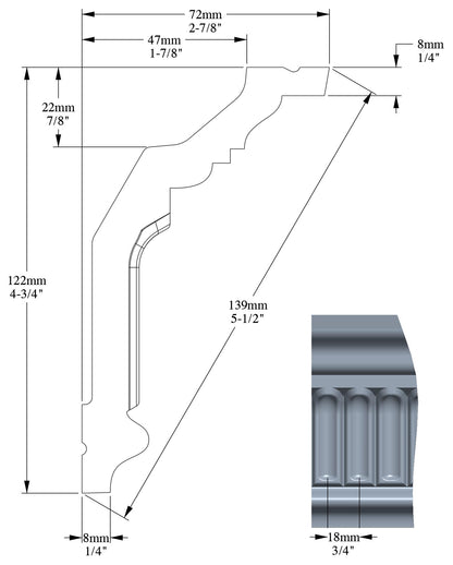 Orac Decor C304 Cornice Soffitto Parete Purotouch® Poliuretano Ad Alta Densità Bianco Resistente Agli Urti Calore Acqua Facile Da Installare Verniciabile Pretrattata Primer Acrilico Impermeabile Per Interno ed Esterno Ambienti Umidi Misura 200x12,2x7,2 cm