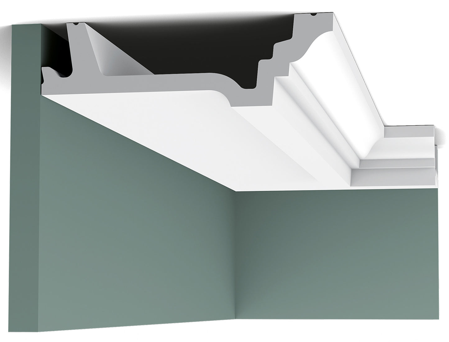 Orac Decor C305 Cornice Soffitto Parete Purotouch® Poliuretano Ad Alta Densità Bianco Resistente Agli Urti Calore Facile Da Installare Verniciabile Pretrattata Primer Acrilico Impermeabile Per Interno ed Esterno Ambienti Umidi Misura 200x4,7x15,5 cm
