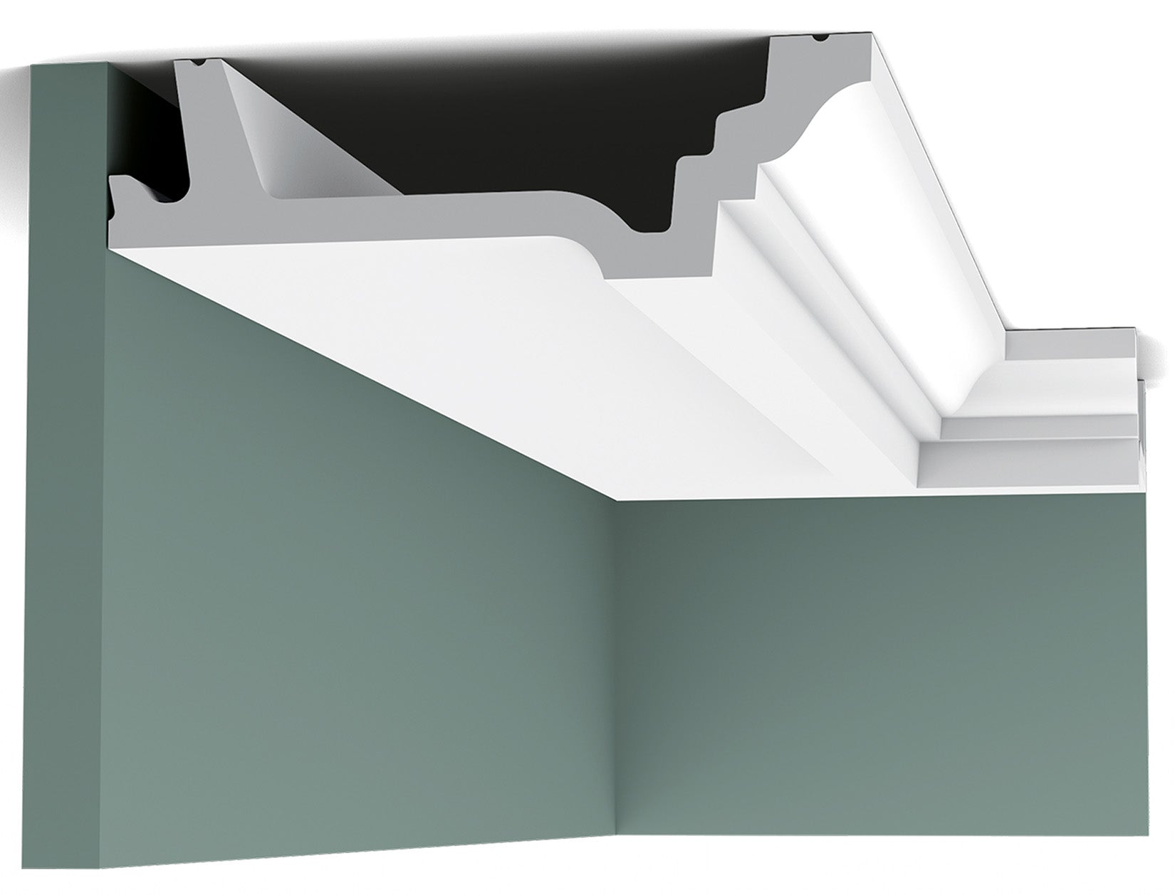 Orac Decor C305 Cornice Soffitto Parete Purotouch® Poliuretano Ad Alta Densità Bianco Resistente Agli Urti Calore Facile Da Installare Verniciabile Pretrattata Primer Acrilico Impermeabile Per Interno ed Esterno Ambienti Umidi Misura 200x4,7x15,5 cm