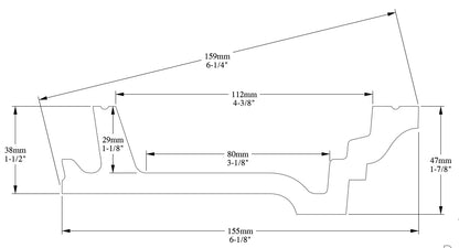 Orac Decor C305 Cornice Soffitto Parete Purotouch® Poliuretano Ad Alta Densità Bianco Resistente Agli Urti Calore Facile Da Installare Verniciabile Pretrattata Primer Acrilico Impermeabile Per Interno ed Esterno Ambienti Umidi Misura 200x4,7x15,5 cm