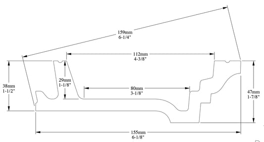 Orac Decor C305 Cornice Soffitto Parete Purotouch® Poliuretano Ad Alta Densità Bianco Resistente Agli Urti Calore Facile Da Installare Verniciabile Pretrattata Primer Acrilico Impermeabile Per Interno ed Esterno Ambienti Umidi Misura 200x4,7x15,5 cm