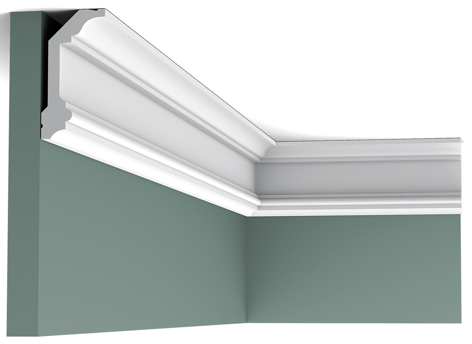 Orac Decor C321 Cornice Soffitto Parete Purotouch® Poliuretano Ad Alta Densità Bianco Resistente Agli Urti Calore Facile Da Installare Verniciabile Pretrattata Primer Acrilico Impermeabile Per Interno ed Esterno Ambienti Umidi Misura 200x9,9x5 cm