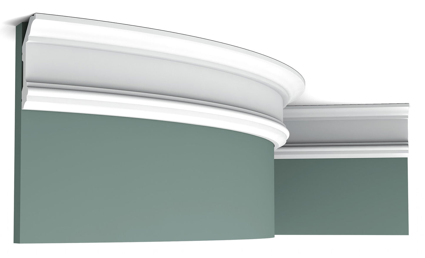 Orac Decor C321F Cornice Soffitto Parete Poliuretano Flessibile Curvabile Bianco Resistente Agli Urti Calore Termiti Acqua Facile Da Installare Verniciabile Pretrattata Primer Acrilico Impermeabile Interno Esterno Ambienti Umidi Misura 200x9,9x5 cm
