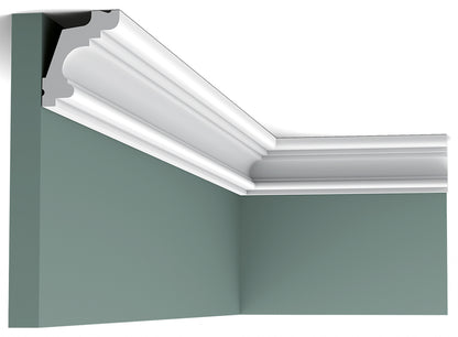 Orac Decor C322 Cornice Soffitto Parete Purotouch® Poliuretano Ad Alta Densità Bianco Resistente Agli Urti Calore Acqua Facile Da Installare Verniciabile Pretrattata Primer Acrilico Impermeabile Per Interno ed Esterno Ambienti Umidi Misura 200x5x4,2 cm