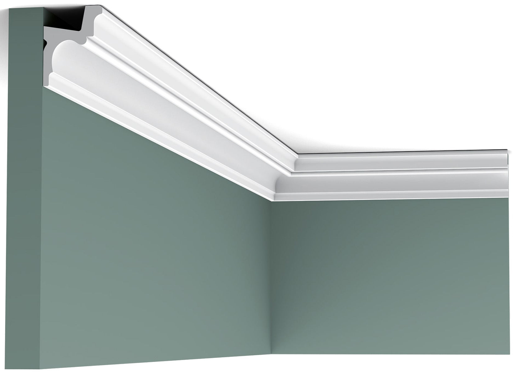 Orac Decor C323 Cornice Soffitto Parete Purotouch® Poliuretano Ad Alta Densità Bianco Resistente Agli Urti Calore Acqua Illuminazione Indiretta Verniciabile Pretrattata Primer Acrilico Impermeabile Per Interno Esterno Ambienti Umidi Misura 200x5,5x4,2 cm