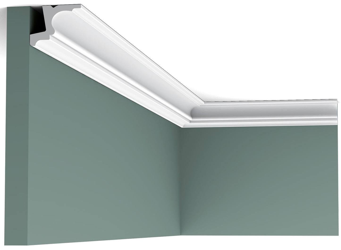 Orac Decor C323 Cornice Soffitto Parete Purotouch® Poliuretano Ad Alta Densità Bianco Resistente Agli Urti Calore Acqua Illuminazione Indiretta Verniciabile Pretrattata Primer Acrilico Impermeabile Per Interno Esterno Ambienti Umidi Misura 200x5,5x4,2 cm