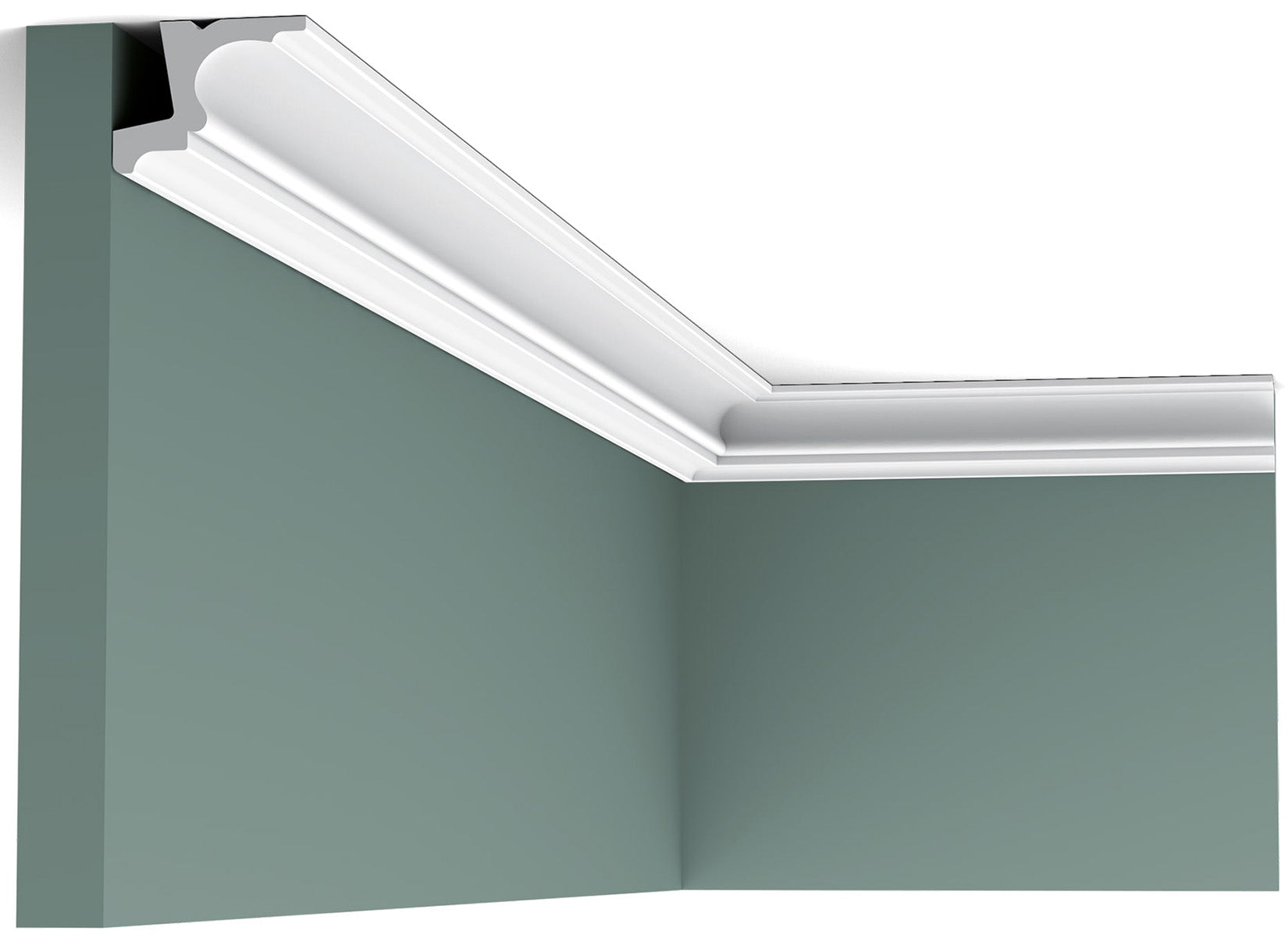 Orac Decor C323 Cornice Soffitto Parete Purotouch® Poliuretano Ad Alta Densità Bianco Resistente Agli Urti Calore Acqua Illuminazione Indiretta Verniciabile Pretrattata Primer Acrilico Impermeabile Per Interno Esterno Ambienti Umidi Misura 200x5,5x4,2 cm
