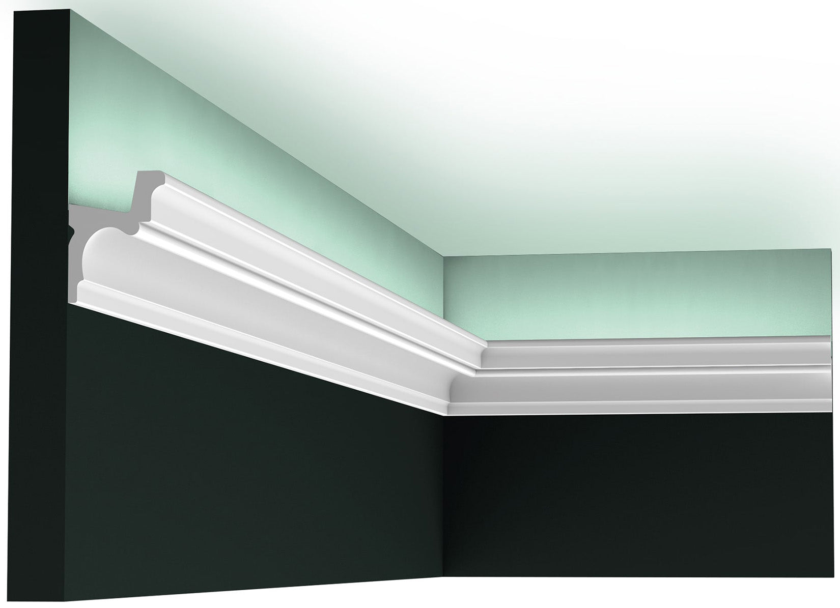 Orac Decor C323 Cornice Soffitto Parete Purotouch® Poliuretano Ad Alta Densità Bianco Resistente Agli Urti Calore Acqua Illuminazione Indiretta Verniciabile Pretrattata Primer Acrilico Impermeabile Per Interno Esterno Ambienti Umidi Misura 200x5,5x4,2 cm