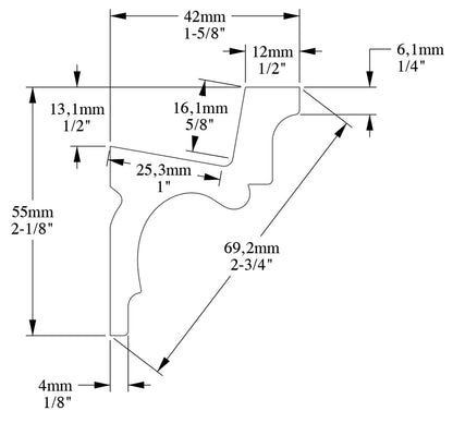 Orac Decor C323 Cornice Soffitto Parete Purotouch® Poliuretano Ad Alta Densità Bianco Resistente Agli Urti Calore Acqua Illuminazione Indiretta Verniciabile Pretrattata Primer Acrilico Impermeabile Per Interno Esterno Ambienti Umidi Misura 200x5,5x4,2 cm