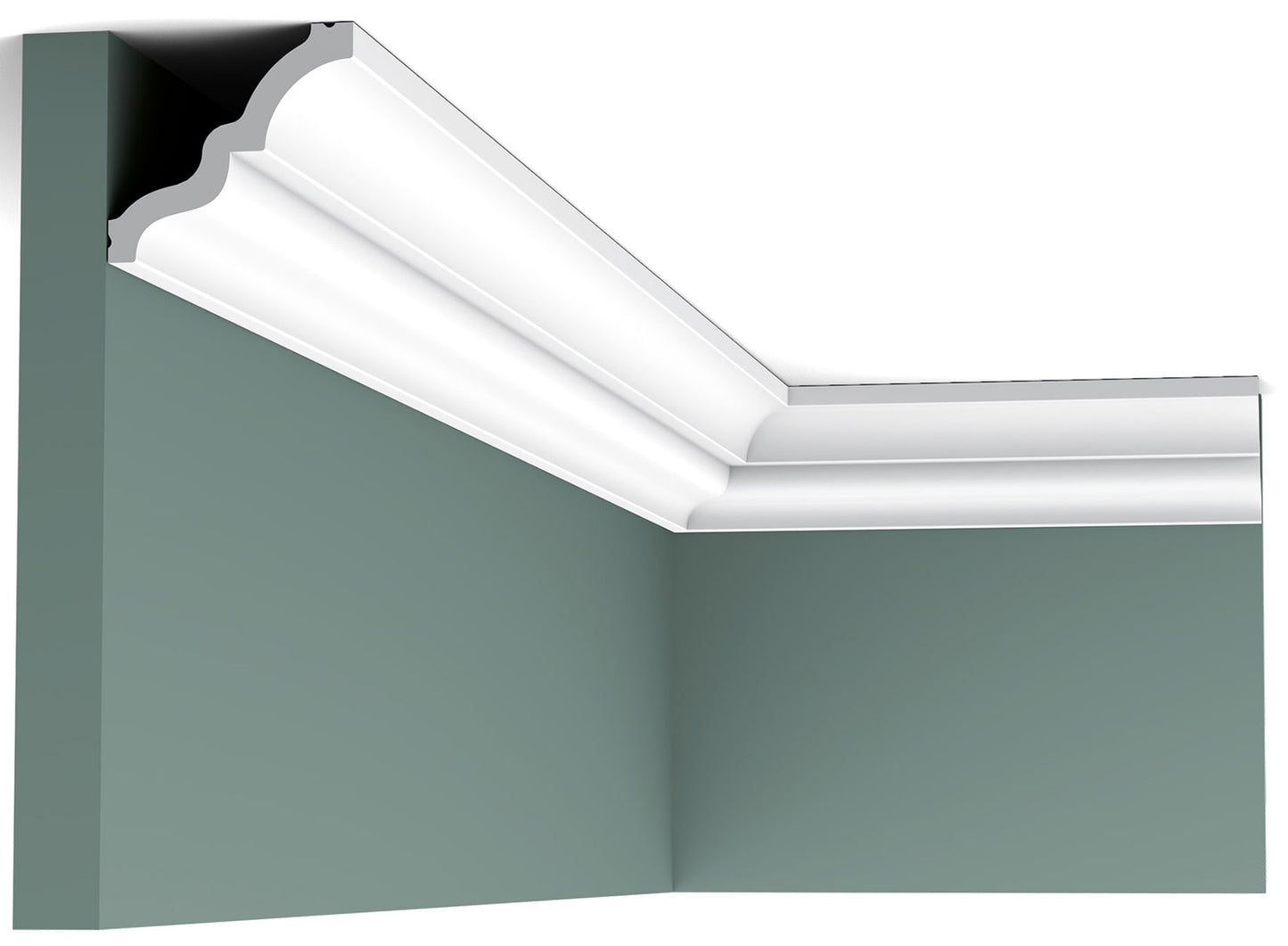 Orac Decor C325 Cornice Soffitto Parete Purotouch® Poliuretano Ad Alta Densità Bianco Resistente Agli Urti Calore Acqua Facile Da Installare Verniciabile Pretrattata Primer Acrilico Impermeabile Per Interno ed Esterno Ambienti Umidi Misura 200x7x6,5 cm
