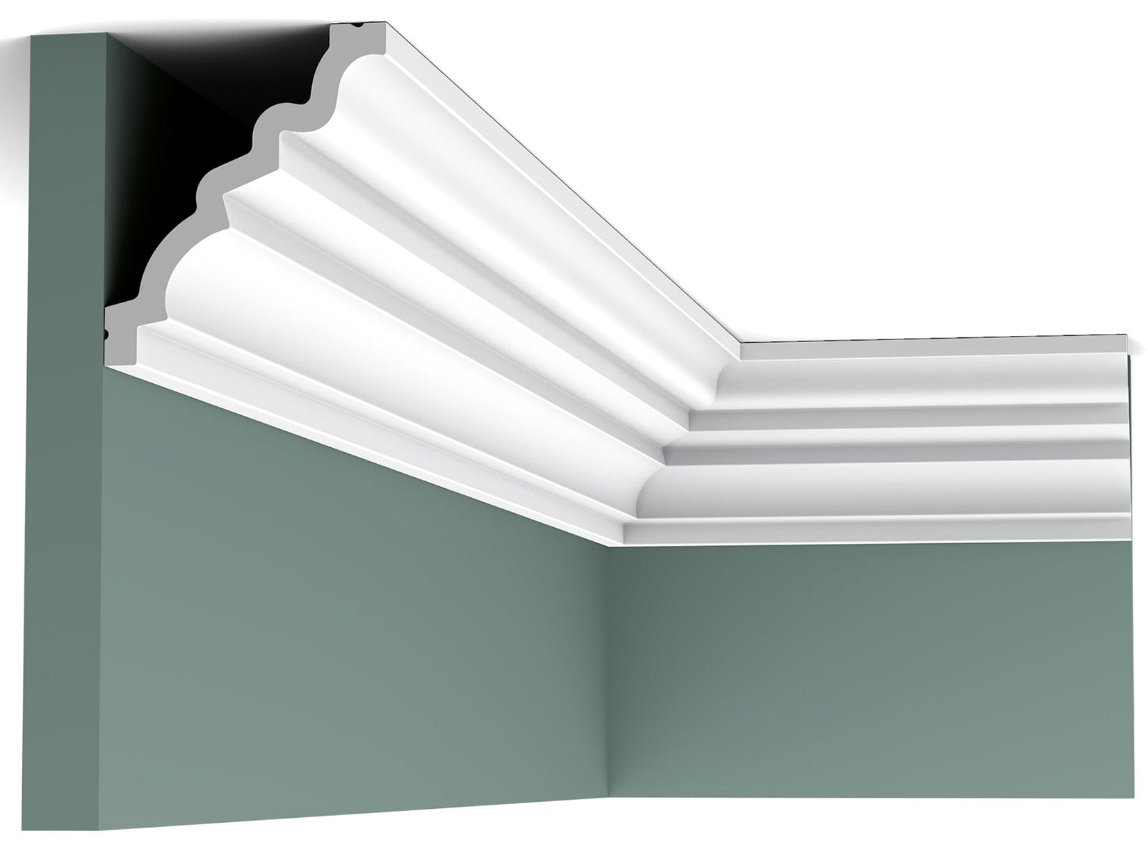 Orac Decor C326 Cornice Soffitto Parete Purotouch® Poliuretano Ad Alta Densità Bianco Resistente Agli Urti Calore Acqua Facile Da Installare Verniciabile Pretrattata Primer Acrilico Impermeabile Per Interno ed Esterno Ambienti Umidi Misura 200x10,5x9 cm
