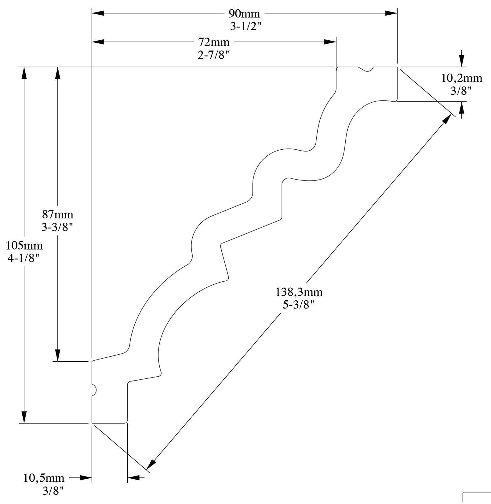 Orac Decor C326 Cornice Soffitto Parete Purotouch® Poliuretano Ad Alta Densità Bianco Resistente Agli Urti Calore Acqua Facile Da Installare Verniciabile Pretrattata Primer Acrilico Impermeabile Per Interno ed Esterno Ambienti Umidi Misura 200x10,5x9 cm