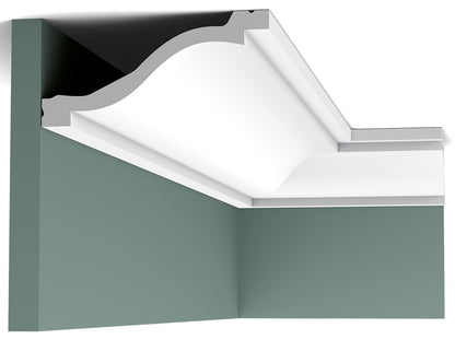 Orac Decor C331 Cornice Soffitto Parete Purotouch® Poliuretano Ad Alta Densità Bianco Resistente Agli Urti Calore Acqua Facile Da Installare Verniciabile Pretrattata Primer Acrilico Impermeabile Per Interno Esterno Ambienti Umidi Misura 200x6,4x13,5 cm
