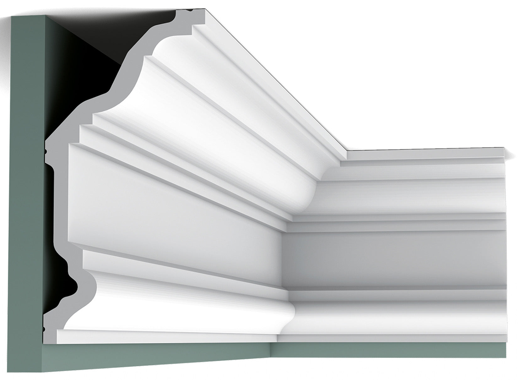 Orac Decor C332 Cornice Soffitto Parete Purotouch® Poliuretano Ad Alta Densità Bianco Resistente Agli Urti Calore Acqua Facile Da Installare Verniciabile Pretrattata Primer Acrilico Impermeabile Per Interno ed Esterno Ambienti Umidi Misura 200x23x11,4 cm