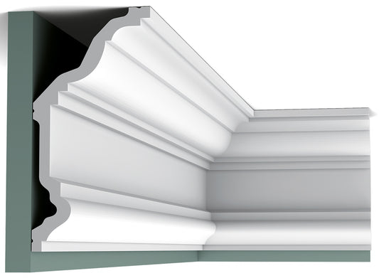 Orac Decor C332 Cornice Soffitto Parete Purotouch® Poliuretano Ad Alta Densità Bianco Resistente Agli Urti Calore Acqua Facile Da Installare Verniciabile Pretrattata Primer Acrilico Impermeabile Per Interno ed Esterno Ambienti Umidi Misura 200x23x11,4 cm