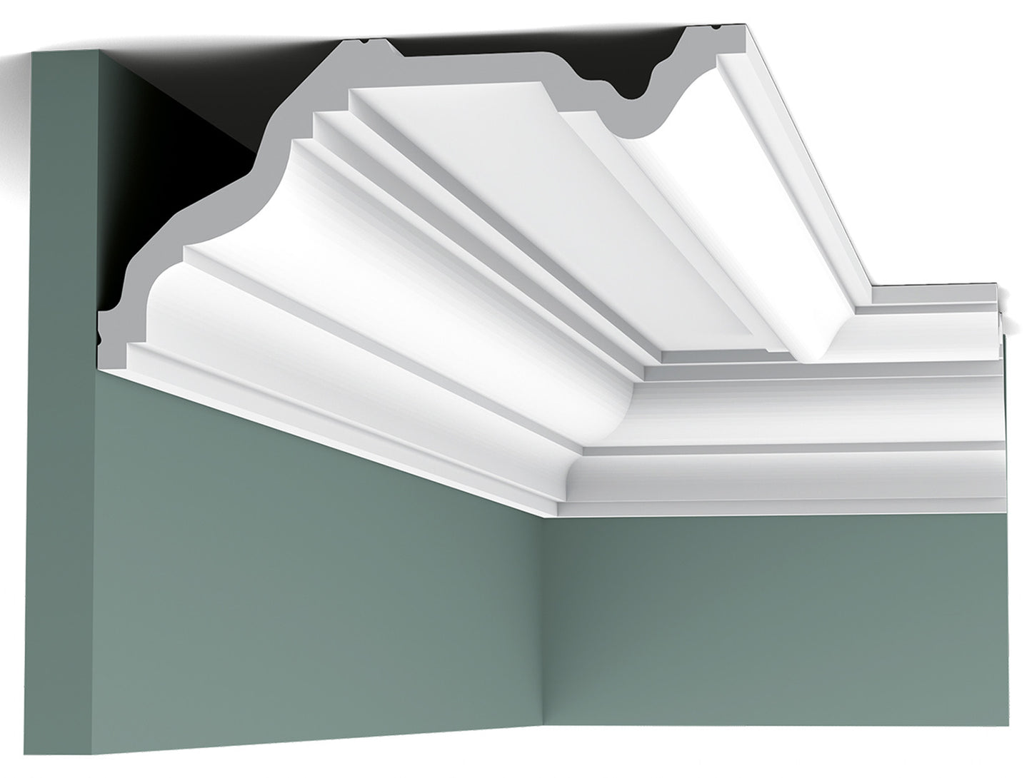 Orac Decor C332 Cornice Soffitto Parete Purotouch® Poliuretano Ad Alta Densità Bianco Resistente Agli Urti Calore Acqua Facile Da Installare Verniciabile Pretrattata Primer Acrilico Impermeabile Per Interno ed Esterno Ambienti Umidi Misura 200x23x11,4 cm