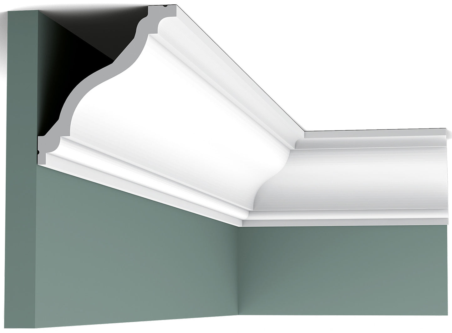 Orac Decor C333 Cornice Soffitto Parete Purotouch® Poliuretano Ad Alta Densità Bianco Resistente Agli Urti Calore Acqua Facile Da Installare Verniciabile Pretrattata Primer Acrilico Impermeabile Per Interno ed Esterno Ambienti Umidi Misura 200x12,2x11,1cm