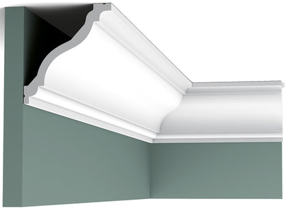 Orac Decor C333 Cornice Soffitto Parete Purotouch® Poliuretano Ad Alta Densità Bianco Resistente Agli Urti Calore Acqua Facile Da Installare Verniciabile Pretrattata Primer Acrilico Impermeabile Per Interno ed Esterno Ambienti Umidi Misura 200x12,2x11,1cm