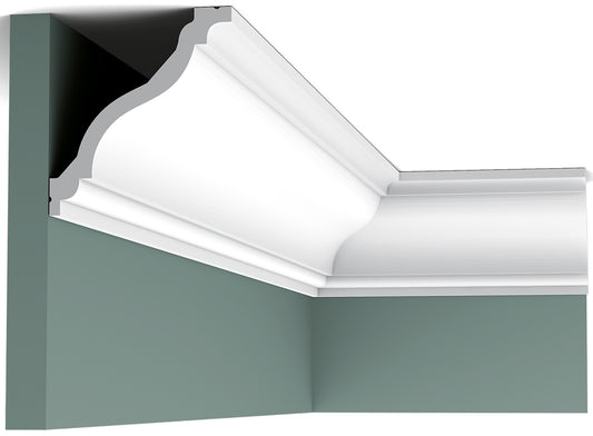 Orac Decor C333 Cornice Soffitto Parete Purotouch® Poliuretano Ad Alta Densità Bianco Resistente Agli Urti Calore Acqua Facile Da Installare Verniciabile Pretrattata Primer Acrilico Impermeabile Per Interno ed Esterno Ambienti Umidi Misura 200x12,2x11,1cm