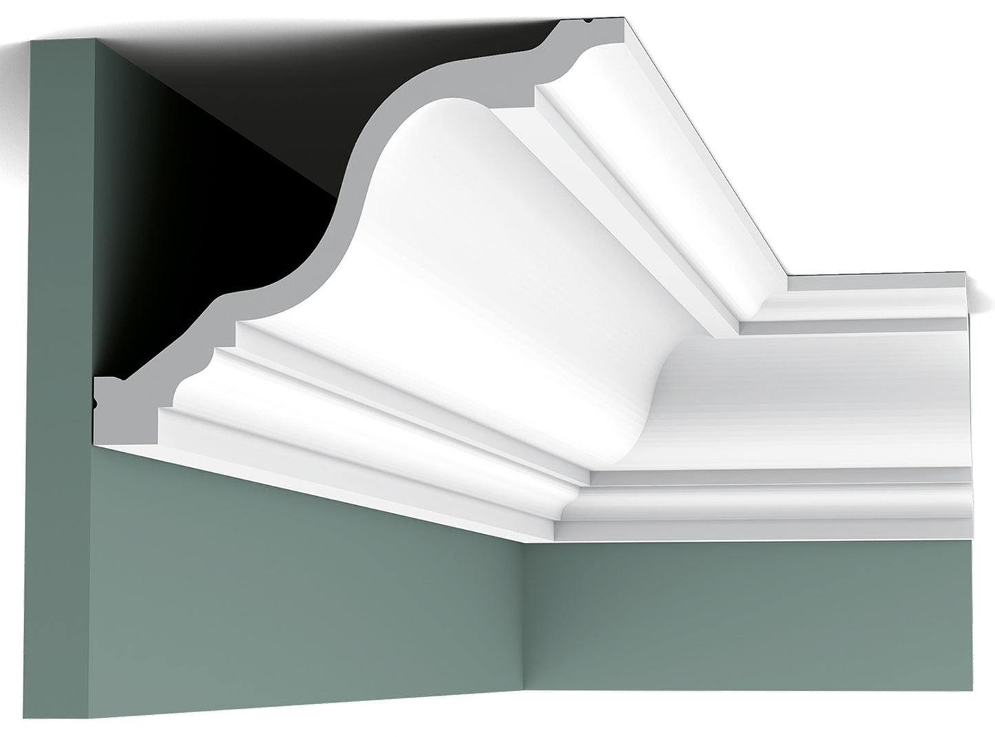 Orac Decor C334 Cornice Soffitto Parete Purotouch® Poliuretano Ad Alta Densità Bianco Resistente Agli Urti Calore Acqua Facile Da Installare Verniciabile Pretrattata Primer Acrilico Impermeabile Per Interno ed Esterno Ambienti Umidi Misura 200x15x19,6 cm