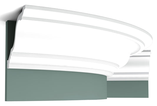 Orac Decor C334F Cornice Soffitto Parete Poliuretano Flessibile Curvabile Bianco Resistente Agli Urti Calore Termiti Acqua Facile Da Installare Verniciabile Pretrattata Primer Acrilico Impermeabile Interno Esterno Ambienti Umidi Misura 200x15x19,6 cm