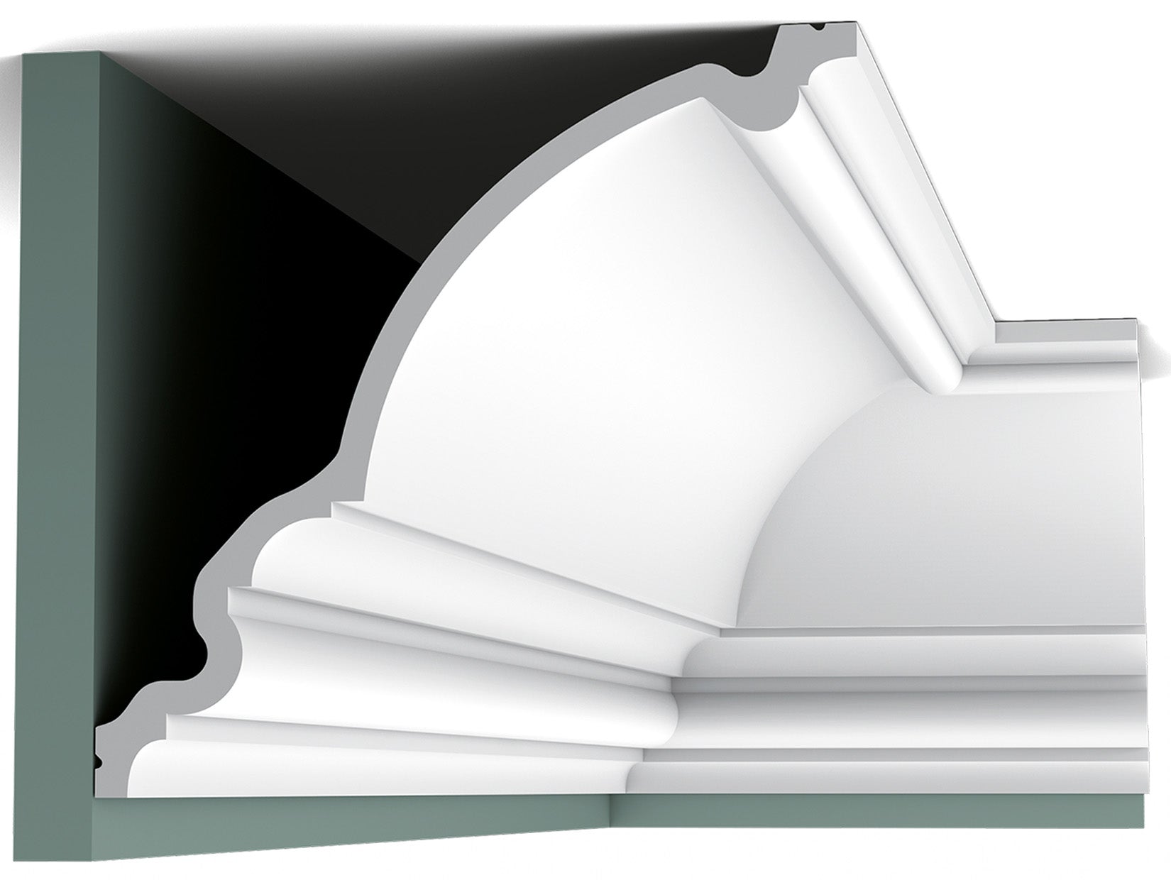 Orac Decor C336 Cornice Soffitto Parete Purotouch® Poliuretano Ad Alta Densità Bianco Resistente Agli Urti Calore Facile Da Installare Verniciabile Pretrattata Primer Acrilico Impermeabile Per Interno ed Esterno Ambienti Umidi Misura 200x27,1x26,6 cm