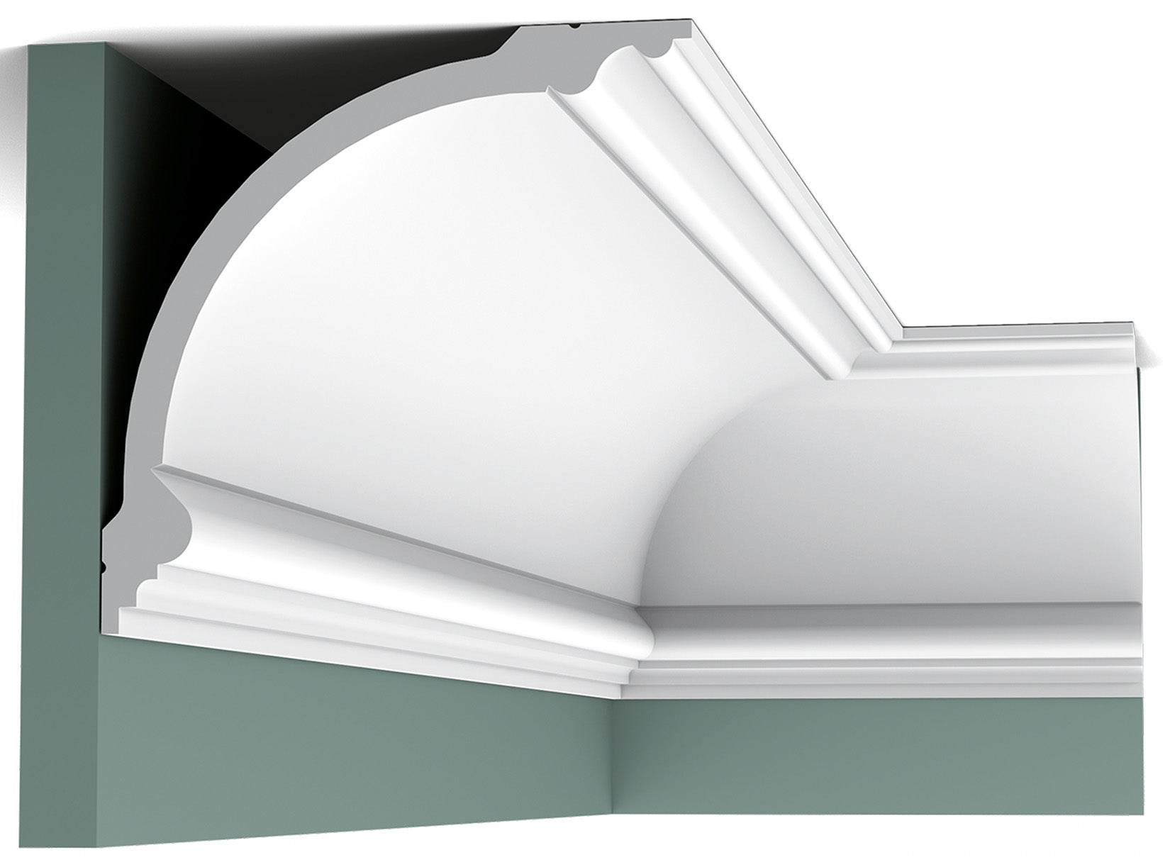 Orac Decor C338 Cornice Soffitto Parete Purotouch® Poliuretano Ad Alta Densità Bianco Resistente Agli Urti Calore Facile Da Installare Verniciabile Pretrattata Primer Acrilico Impermeabile Per Interno ed Esterno Ambienti Umidi Misura 200x18,2x18,2 cm