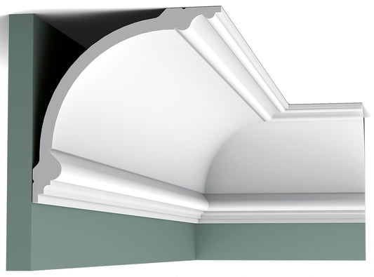 Orac Decor C338 Cornice Soffitto Parete Purotouch® Poliuretano Ad Alta Densità Bianco Resistente Agli Urti Calore Facile Da Installare Verniciabile Pretrattata Primer Acrilico Impermeabile Per Interno ed Esterno Ambienti Umidi Misura 200x18,2x18,2 cm