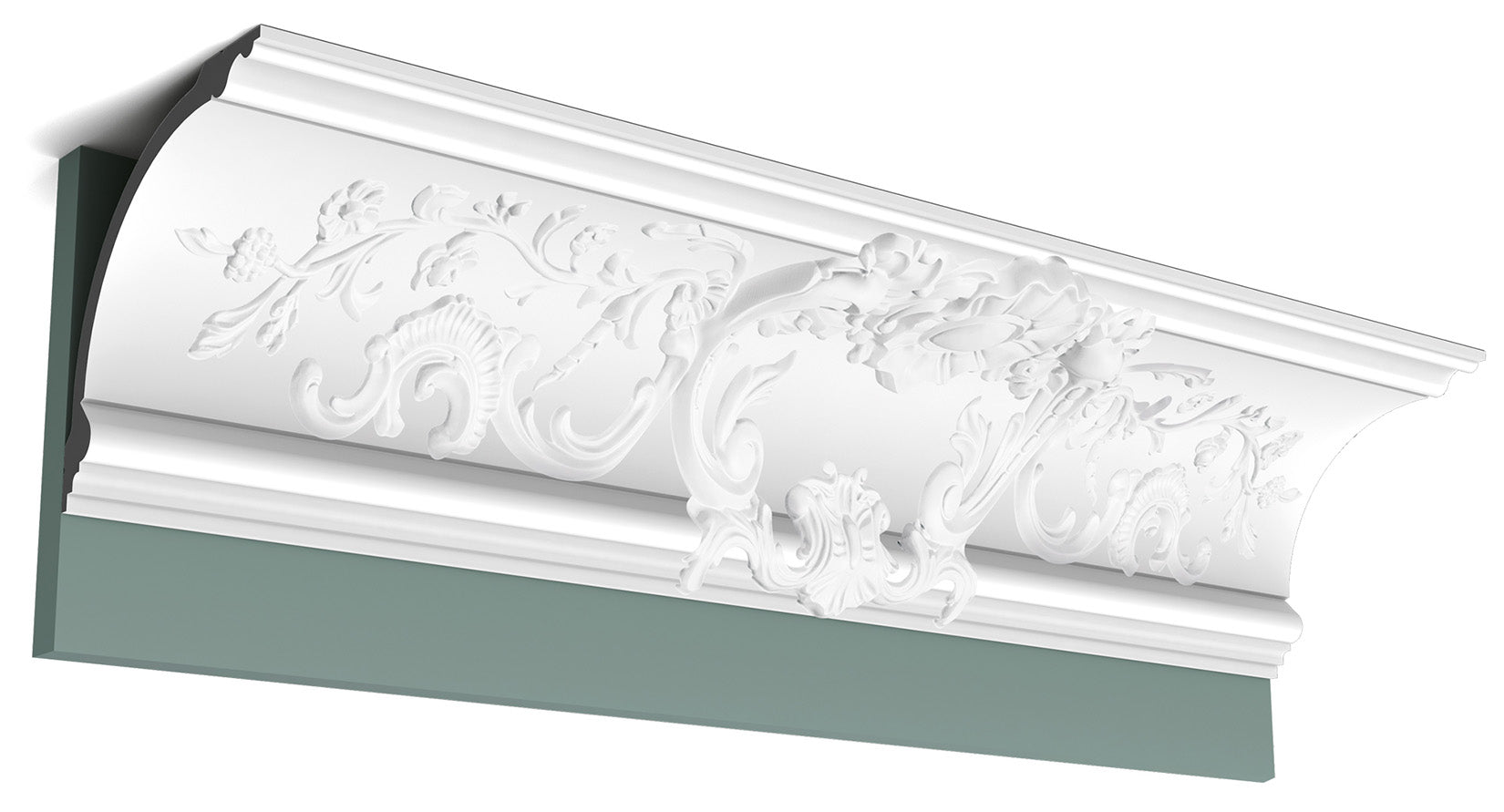 Orac Decor C338A Cornice Soffitto Parete Purotouch® Poliuretano Ad Alta Densità Bianco Resistente Agli Urti Calore Facile Da Installare Verniciabile Pretrattata Primer Acrilico Impermeabile Per Interno ed Esterno Ambienti Umidi Misura 200x18,2x18,2 cm