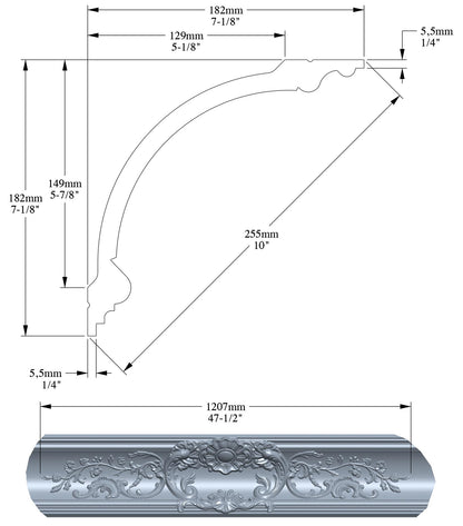 Orac Decor C338A Cornice Soffitto Parete Purotouch® Poliuretano Ad Alta Densità Bianco Resistente Agli Urti Calore Facile Da Installare Verniciabile Pretrattata Primer Acrilico Impermeabile Per Interno ed Esterno Ambienti Umidi Misura 200x18,2x18,2 cm
