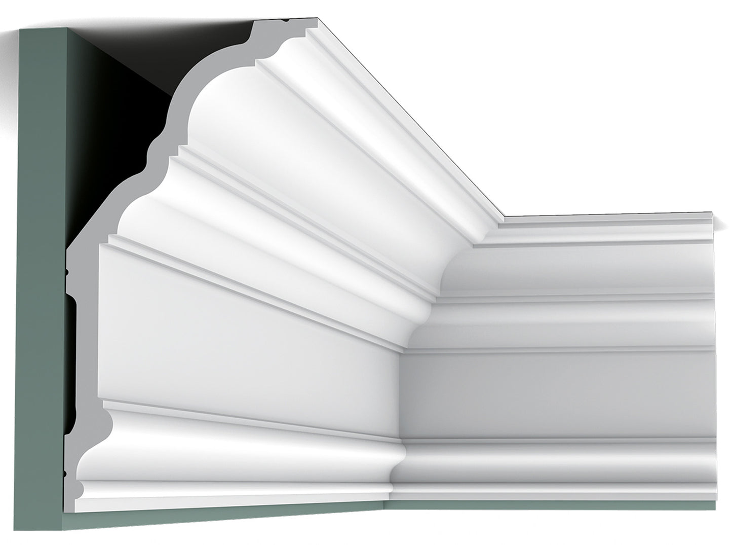 Orac Decor C340 Cornice Soffitto Parete Purotouch® Poliuretano Ad Alta Densità Bianco Resistente Agli Urti Calore Facile Da Installare Verniciabile Pretrattata Primer Acrilico Impermeabile Per Interno ed Esterno Ambienti Umidi Misura 200x25,6x13,5 cm