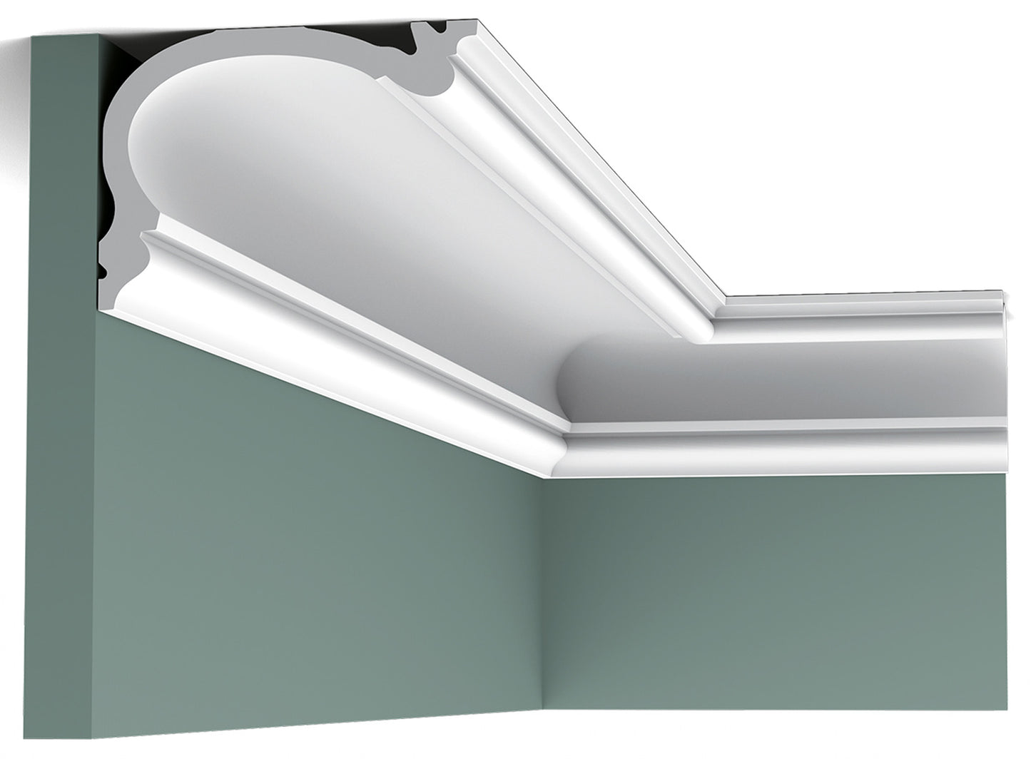 Orac Decor C341 Cornice Soffitto Parete Purotouch® Poliuretano Alta Densità Bianco Resistente Agli Urti Calore Facile Installazione Profilo Per Tenda Verniciabile Pretrattata Primer Acrilico Impermeabile Interno Esterno Ambienti Umidi 200x8,8x12,2 cm