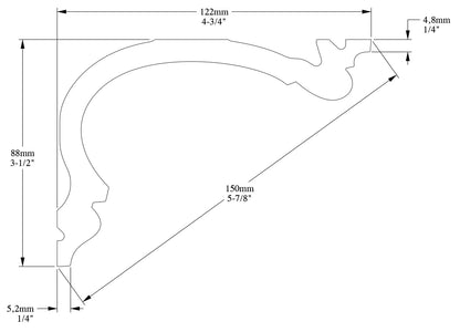 Orac Decor C341 Cornice Soffitto Parete Purotouch® Poliuretano Alta Densità Bianco Resistente Agli Urti Calore Facile Installazione Profilo Per Tenda Verniciabile Pretrattata Primer Acrilico Impermeabile Interno Esterno Ambienti Umidi 200x8,8x12,2 cm