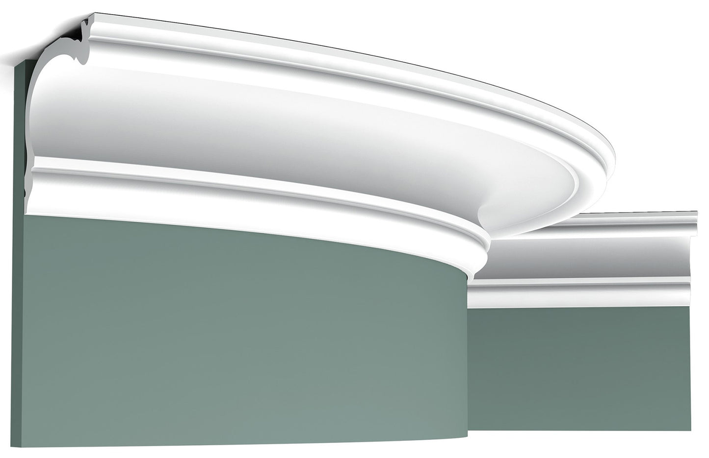 Orac Decor C341F Cornice Soffitto Parete Poliuretano Flessibile Curvabile Bianco Resistente Agli Urti Calore Termiti Acqua Facile Da Installare Verniciabile Pretrattata Primer Acrilico Impermeabile Interno Esterno Ambienti Umidi Misura 200x8,8x12,2cm