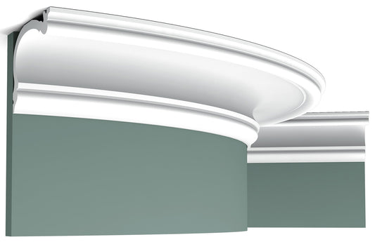 Orac Decor C341F Cornice Soffitto Parete Poliuretano Flessibile Curvabile Bianco Resistente Agli Urti Calore Termiti Acqua Facile Da Installare Verniciabile Pretrattata Primer Acrilico Impermeabile Interno Esterno Ambienti Umidi Misura 200x8,8x12,2cm