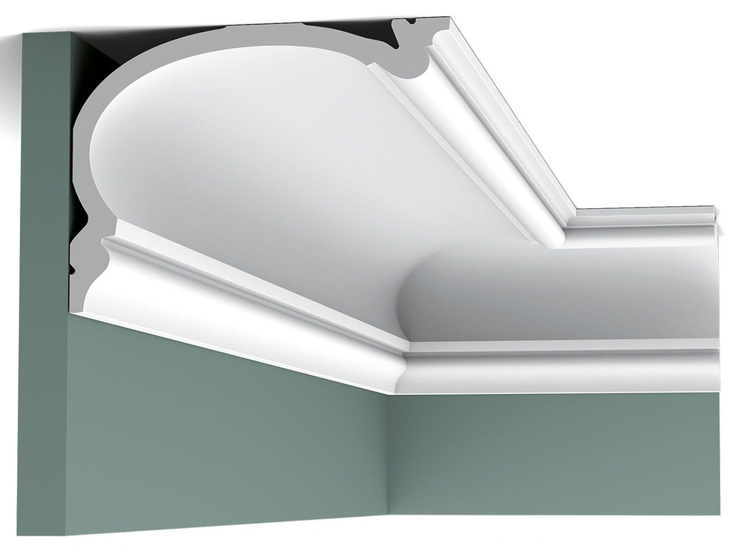 Orac Decor C342 Cornice Soffitto Parete Purotouch® Poliuretano Ad Alta Densità Bianco Resistente Agli Urti Calore Acqua Facile Da Installare Verniciabile Pretrattata Primer Acrilico Impermeabile Per Interno ed Esterno Ambienti Umidi Misura 200x14x19 cm
