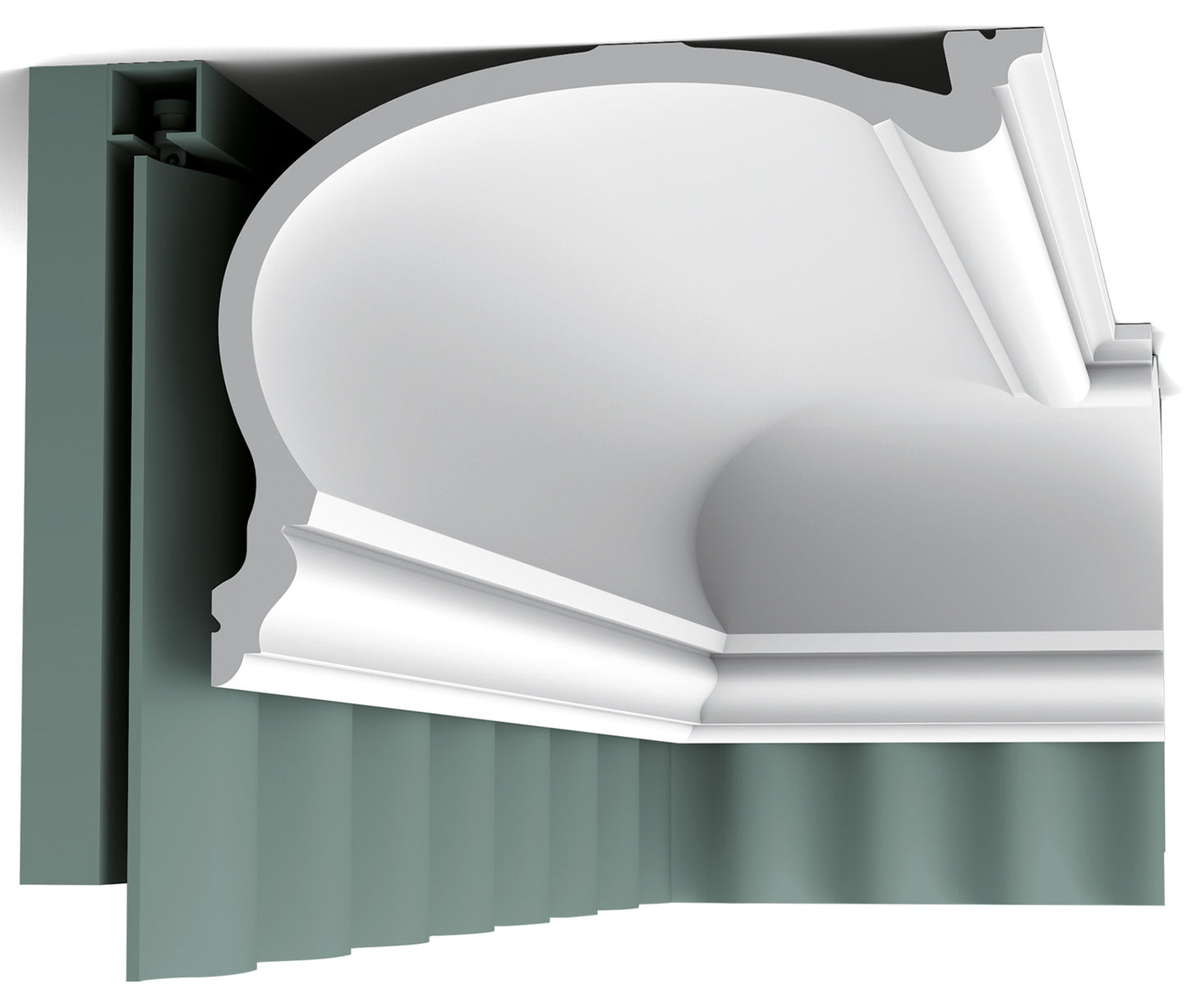 Orac Decor C343 Cornice Soffitto Parete Purotouch® Poliuretano Ad Alta Densità Bianco Resistente Agli Urti Calore Acqua Facile Da Installare Verniciabile Pretrattata Primer Acrilico Impermeabile Per Interno ed Esterno Ambienti Umidi Misura 200x19x25 cm