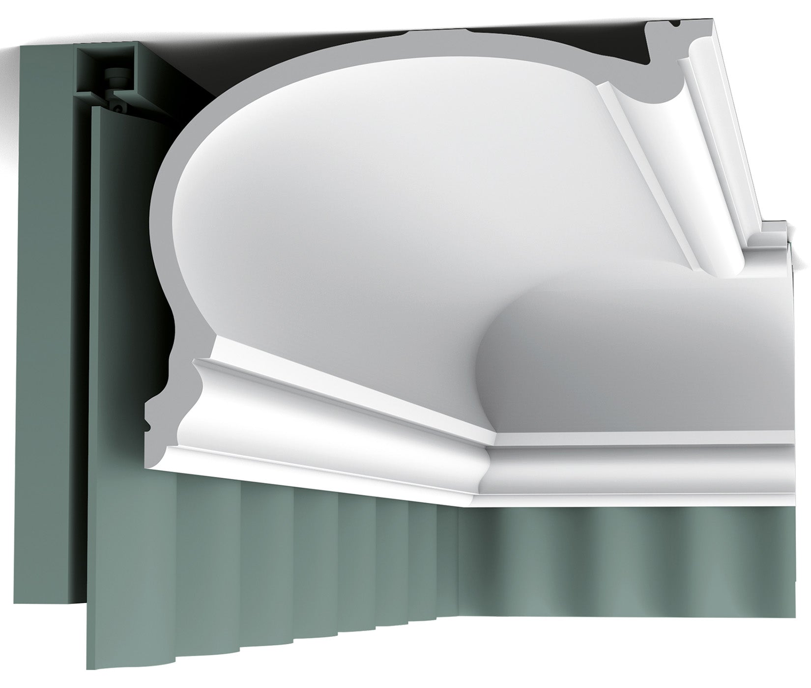 Orac Decor C343 Cornice Soffitto Parete Purotouch® Poliuretano Ad Alta Densità Bianco Resistente Agli Urti Calore Acqua Facile Da Installare Verniciabile Pretrattata Primer Acrilico Impermeabile Per Interno ed Esterno Ambienti Umidi Misura 200x19x25 cm