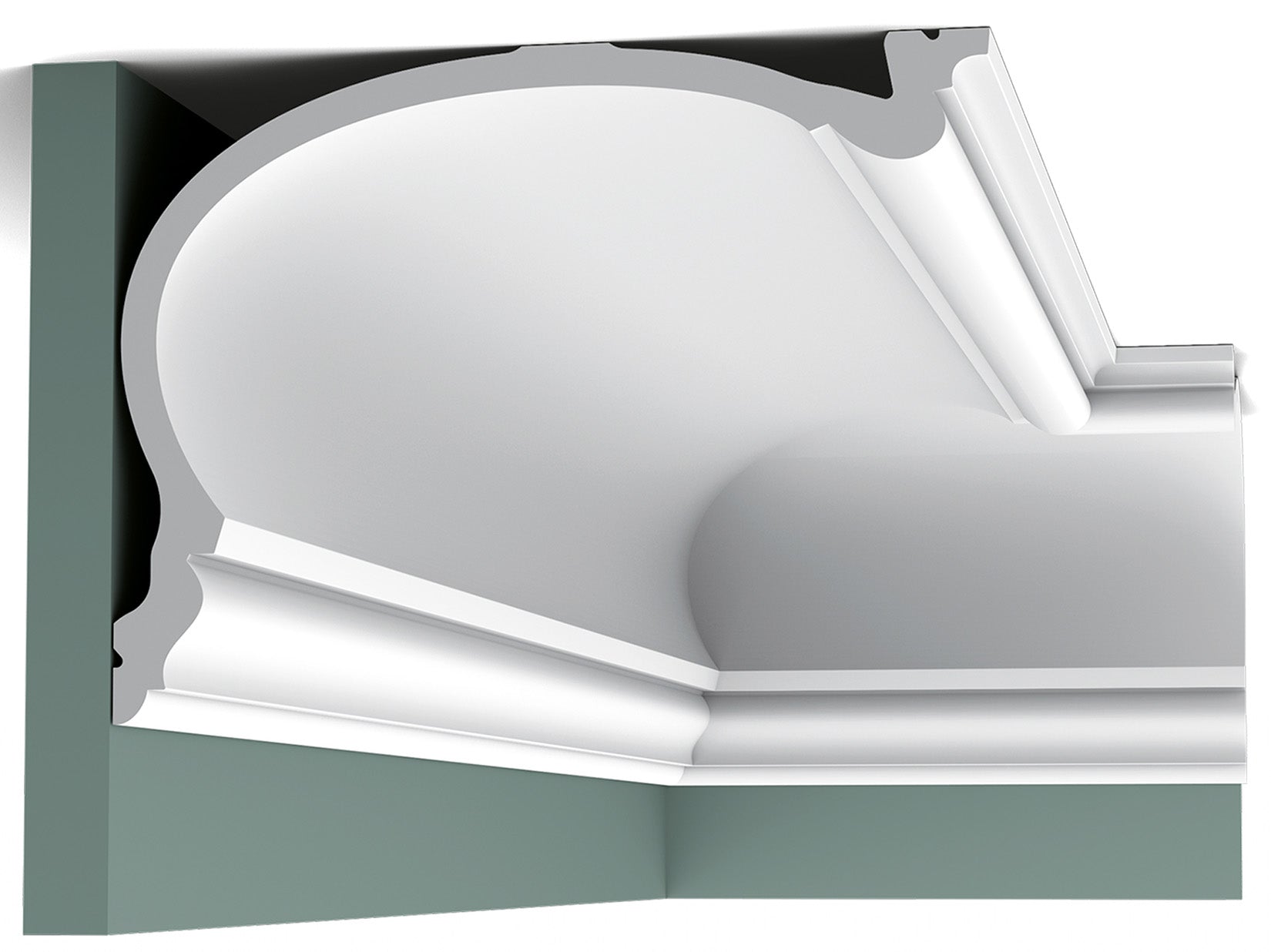 Orac Decor C343 Cornice Soffitto Parete Purotouch® Poliuretano Ad Alta Densità Bianco Resistente Agli Urti Calore Acqua Facile Da Installare Verniciabile Pretrattata Primer Acrilico Impermeabile Per Interno ed Esterno Ambienti Umidi Misura 200x19x25 cm